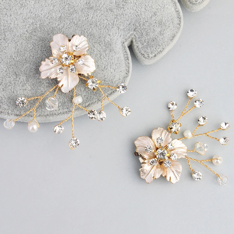 Newest Shinning Rhinestone Shoes Clip Metal Wedding Accessories Crystal Pearl Luxury Shoe Buckle Decorations Gift For Women