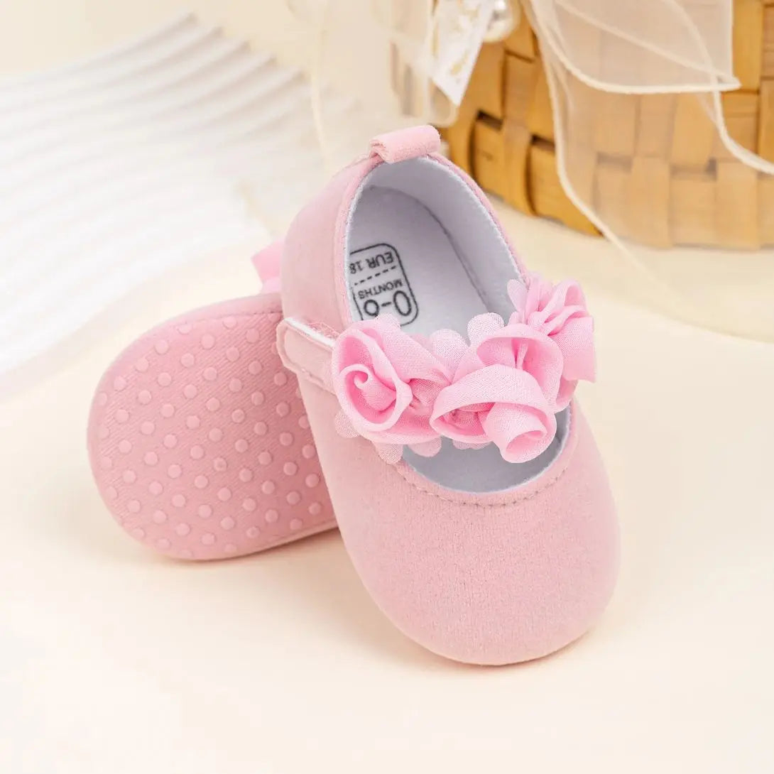 KIDSUN Cotton Sole Anti-slip Baby Shoes Moccasin Cute Flower Princess Girls Shoes Newborn Toddler First Walker Crib Shoes 0-18m