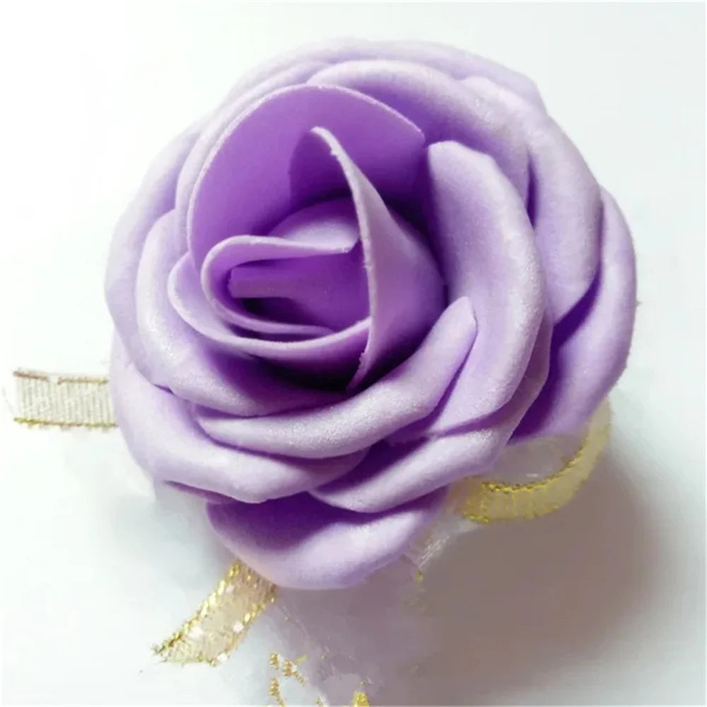 10Pcs Artificial Rose Wrist Flower Team Bride To Be Bridesmaid Gift Wedding Decoration Bridal Shower Bachelorette Party Supplies