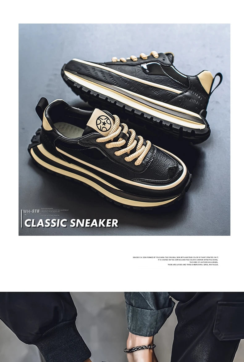 Casual Sneaker Loafers Men's Sneakers Male Sneakers Thick Bottom Shoes for Men Sports and Leisure Soft and Comfortable Non-Slip