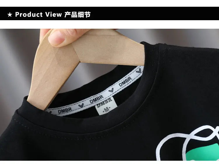 2849 Boys Summer Suit 2023 New Children's Summer Cool Handsome Short Sleeve Baby Boy Thin Fashionable Clothes