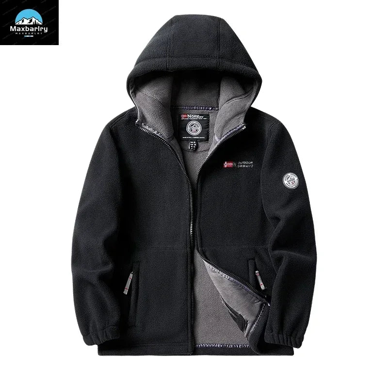 Men's Winter Jacket 2023 New Boxing mountain Fleece Hoodie Jackets Women's Fall Fashion Lamb Wool Long Sleeve Warm Coat For Men
