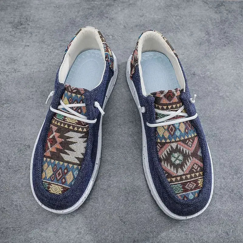 Sneakers Ethnic Style Wear to Work Men's Casual Shoes Round Toe Non Slip Male Shoe Fashion 2025 Luxury Sale Low Price Deals On