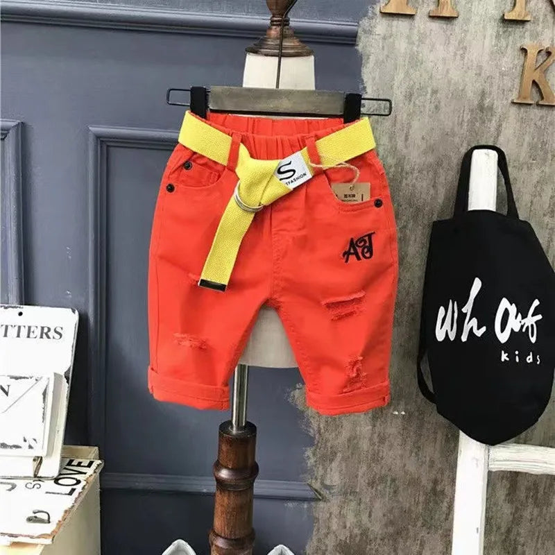 Boys' Summer 2024 New Set Summer Children's Clothing Children's Clothing Boys' Black T-shirt+Shorts Kids Outfits