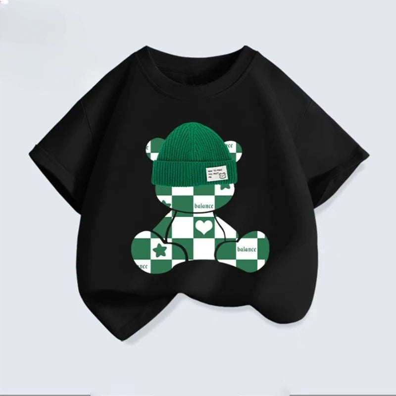 Summer Baby Boy Clothes Set Children Girls Cartoon Bear Short Sleeve T-shirts Top and Shorts Bottom Suit Kid Casual Tracksuits
