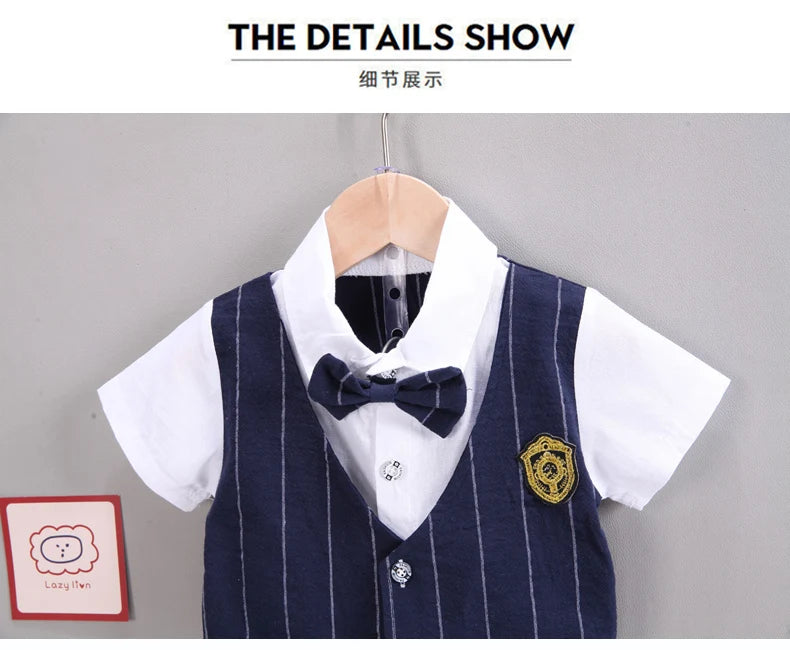 IENENS Baby Boys Short Sleeve Shirt + Shorts Suits Summer Birthday Party Clothes Sets 1 2 3 4 Years Kids Cotton Clothing Outfits