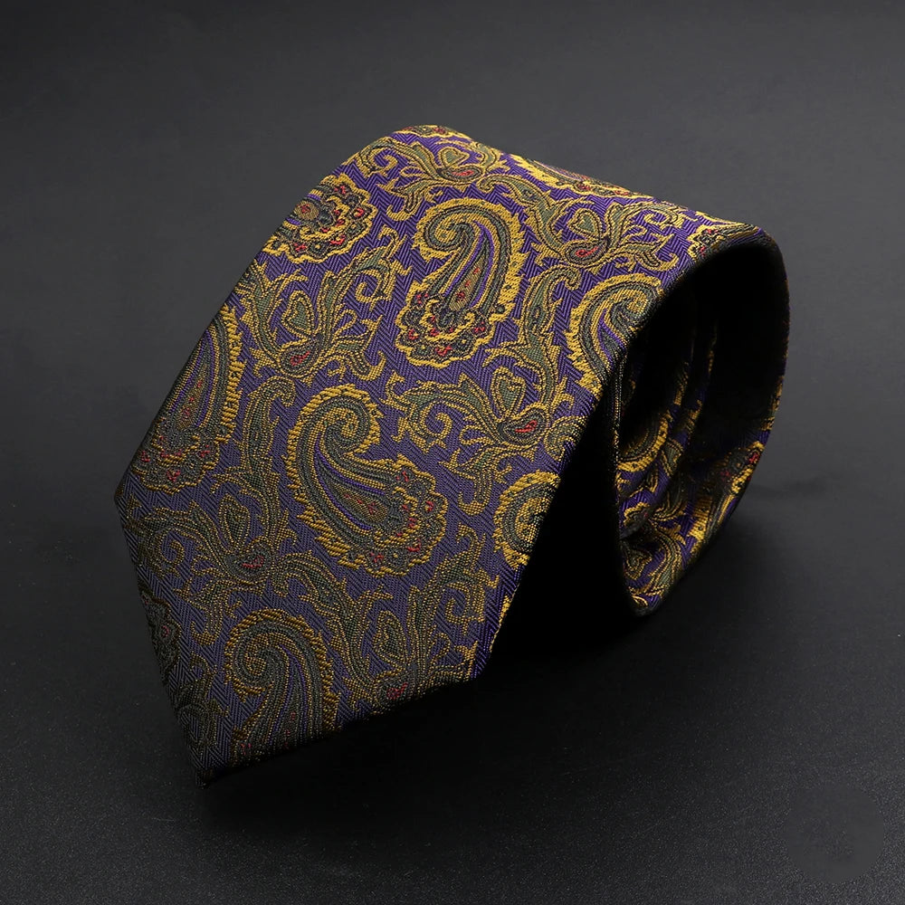 New Design Wedding Men Tie Brown Solid Striped Paisley Flower Neckties Men Business Dropshipping Groom Collar Accessories Gift