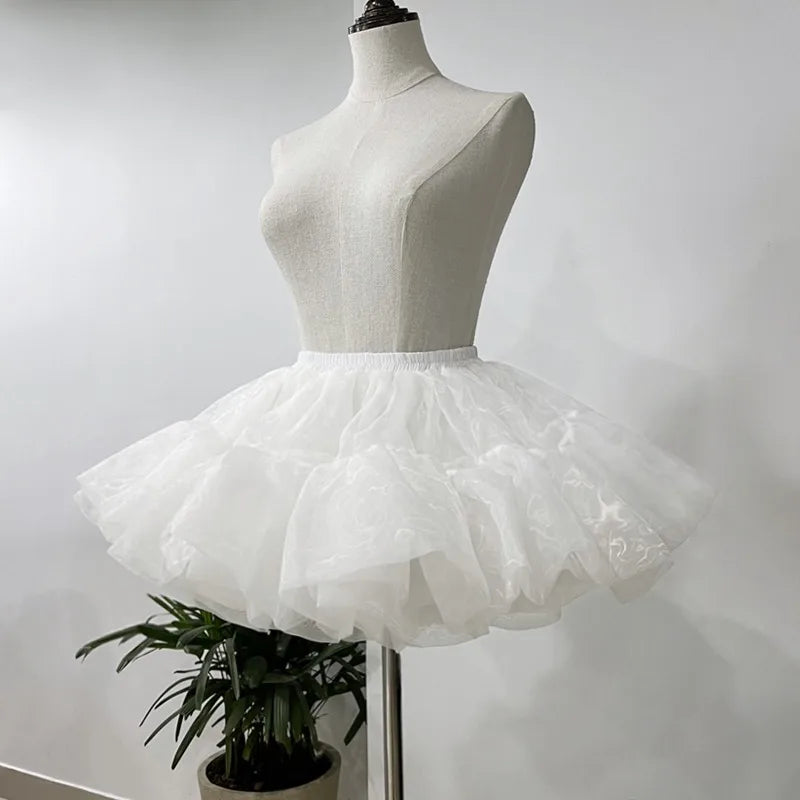 Fashionable Black Four Layers Puffy Petticoat Women's Mesh Skirt Party Performance Skirt