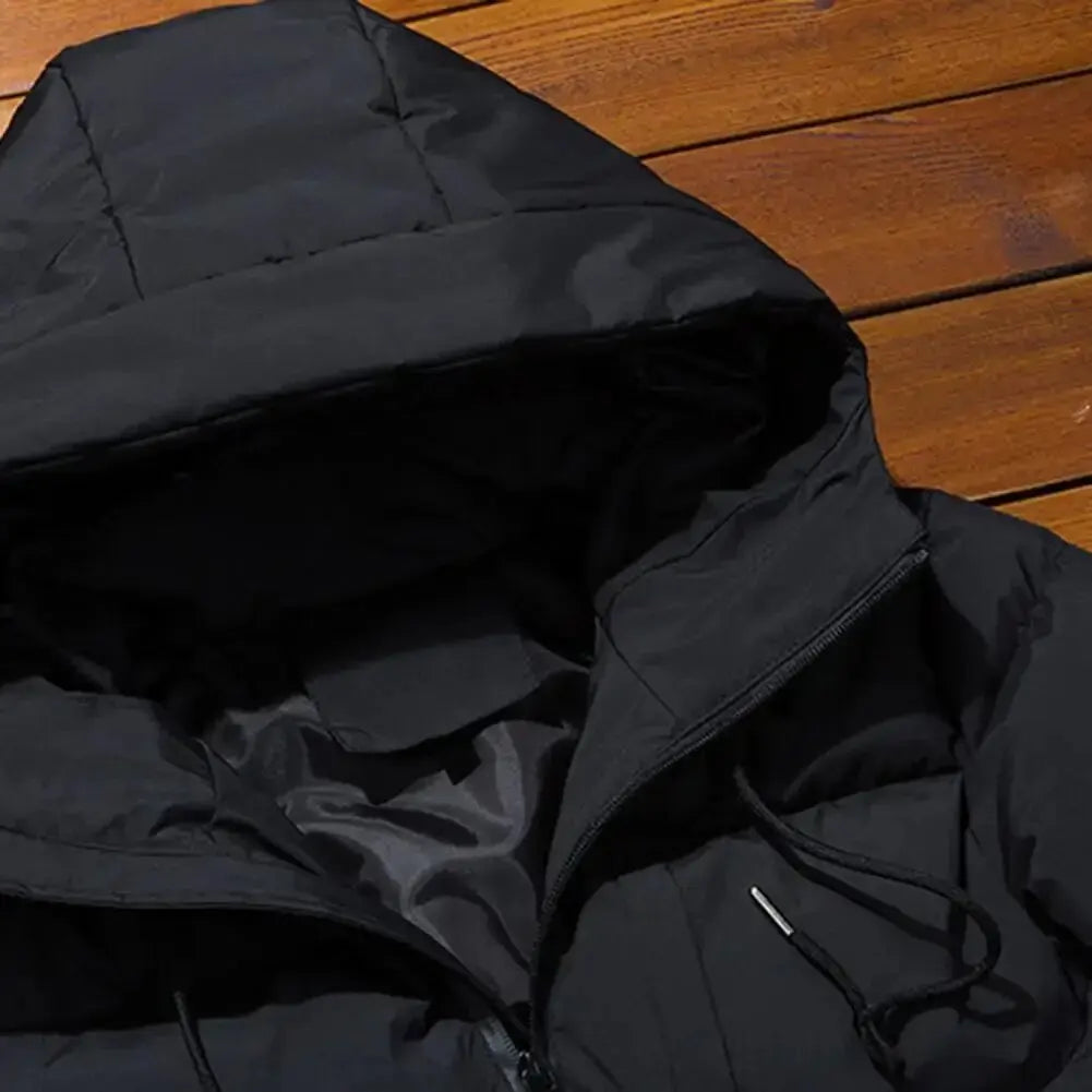 Men's Winter Hooded Jacket Warm Windproof Casual Coat plus Size Cotton Padded Outerwear 6XL Loose-fit Cropped Parka for Outdoor