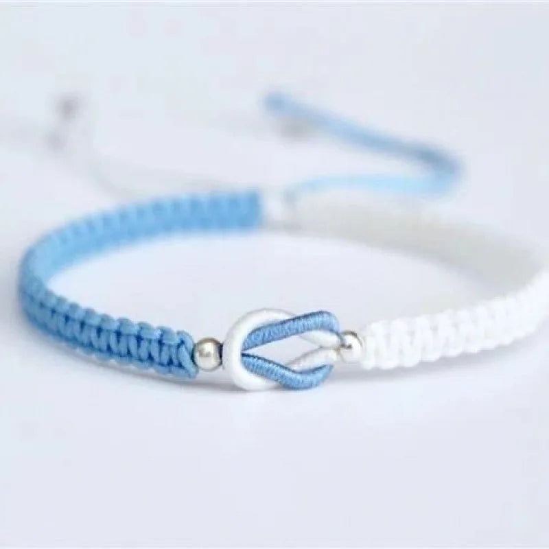 Love Knot Rope Braided Bracelet 'Always Together' Casual Adjustable String Handmade Matching Gift for Her Couple Teens Girls Boy