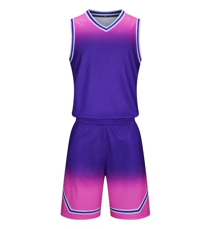 Men's And Women's Basketball Clothing Set Summer Fashion New Short Sleeve Casual Loose Comfortable Quick Drying T-shirt + Shorts