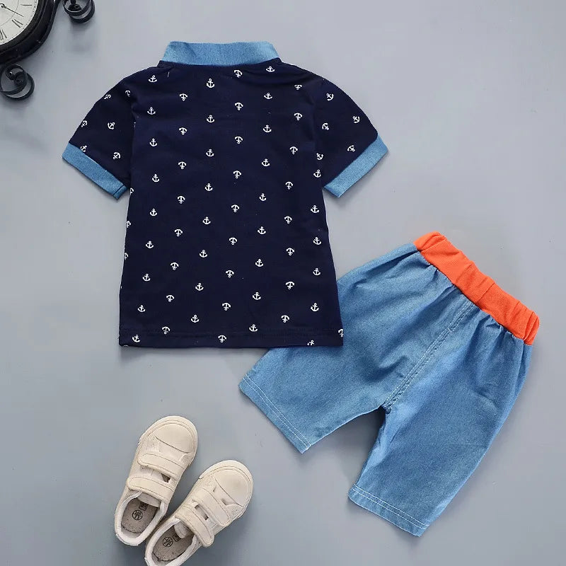 New Baby Boys Summer Clothes Suit Children Casual Shirt Shorts Infant Outfits Toddler Sports Costume Kids Tracksuits 2Pcs Set