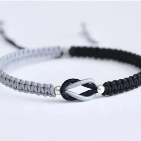 Love Knot Rope Braided Bracelet 'Always Together' Casual Adjustable String Handmade Matching Gift for Her Couple Teens Girls Boy