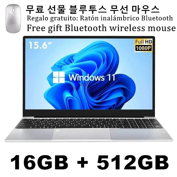 QMDZ 15.6" Laptop Computer Intel Celeron N5095 Notebook PC 16GB 32GB Ram 128GB-2TB SSD Office Study PC Windows 11 1080P Laptops