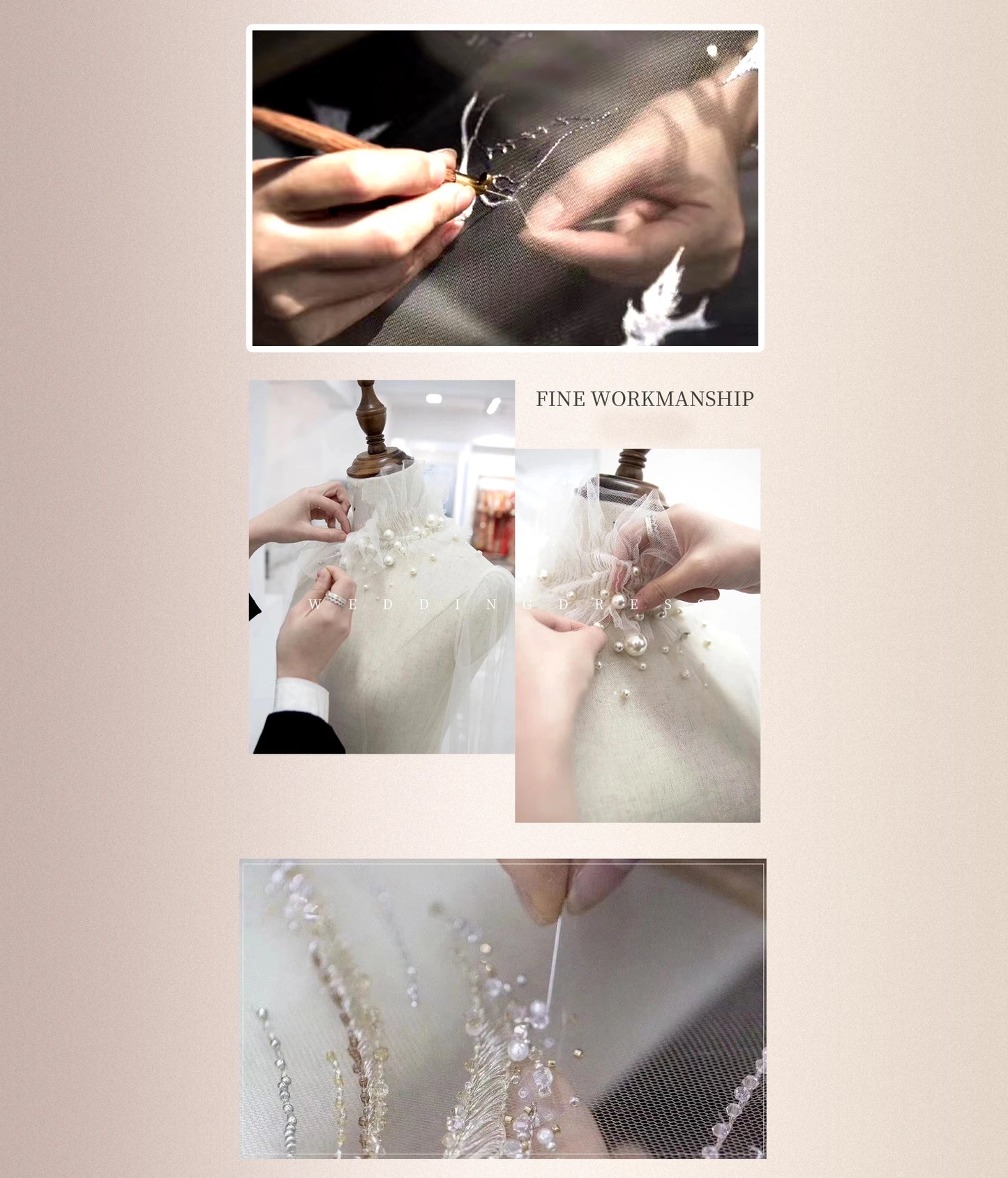 BABYONLINE Halter Neckline Lace Pearls Bodice Bridesmaid Dress Long Floor-length Skirt Chiffon Sexy Open Back Wedding Clothes