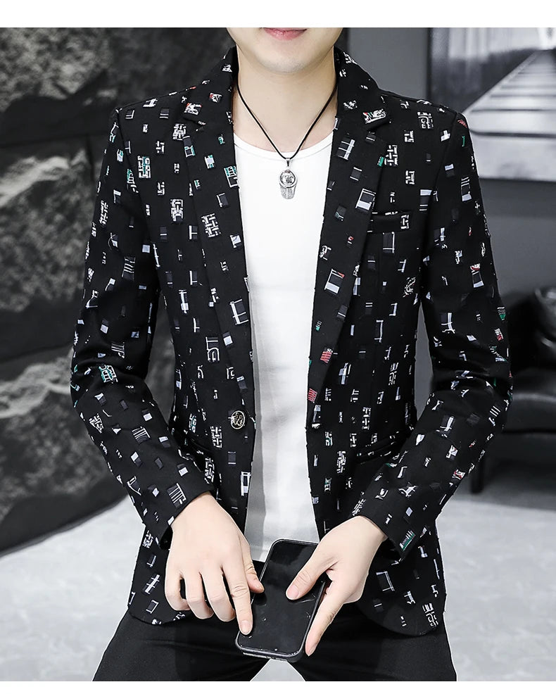 2024 Autumn Suit Men's Youth Slim Fashion Handsome Trend with Korean Version of A Small Suit Formal Single West Coat M-4XL