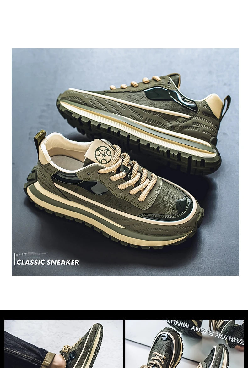 Casual Sneaker Loafers Men's Sneakers Male Sneakers Thick Bottom Shoes for Men Sports and Leisure Soft and Comfortable Non-Slip
