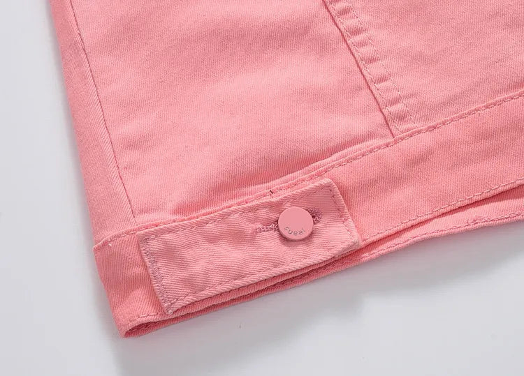 Men Pink Denim Jackets Outwear Slim Fit Denim Coats New Fashion Male Cotton Casual Jeans Jackets Streetwear Jean Coats Size 4XL