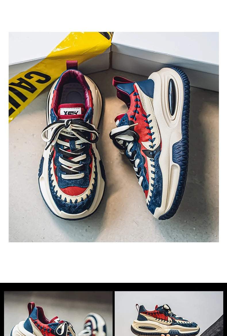 Men's Sneakers Thick Bottom Casual Sneaker Shoes for Men Wear-resistant Apring and Autumn Soft and Comfortable Fashion Non-Slip