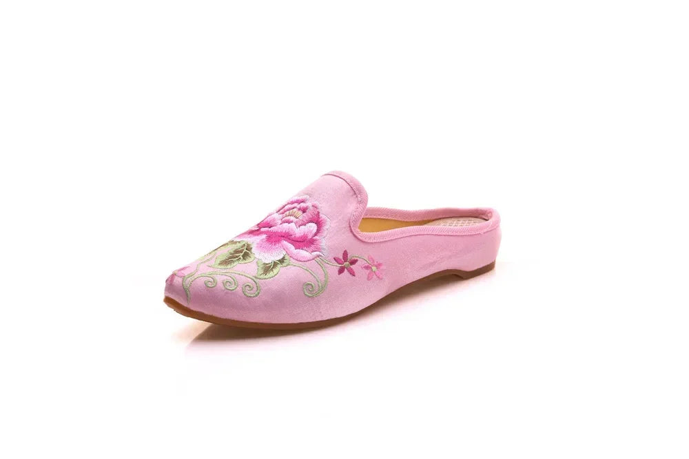 Summer Harajuku Chinese Style Women's Slippers Casual Vintage Embroidery Women Shoes Ethnic Style Fashion Streetwear Sandales