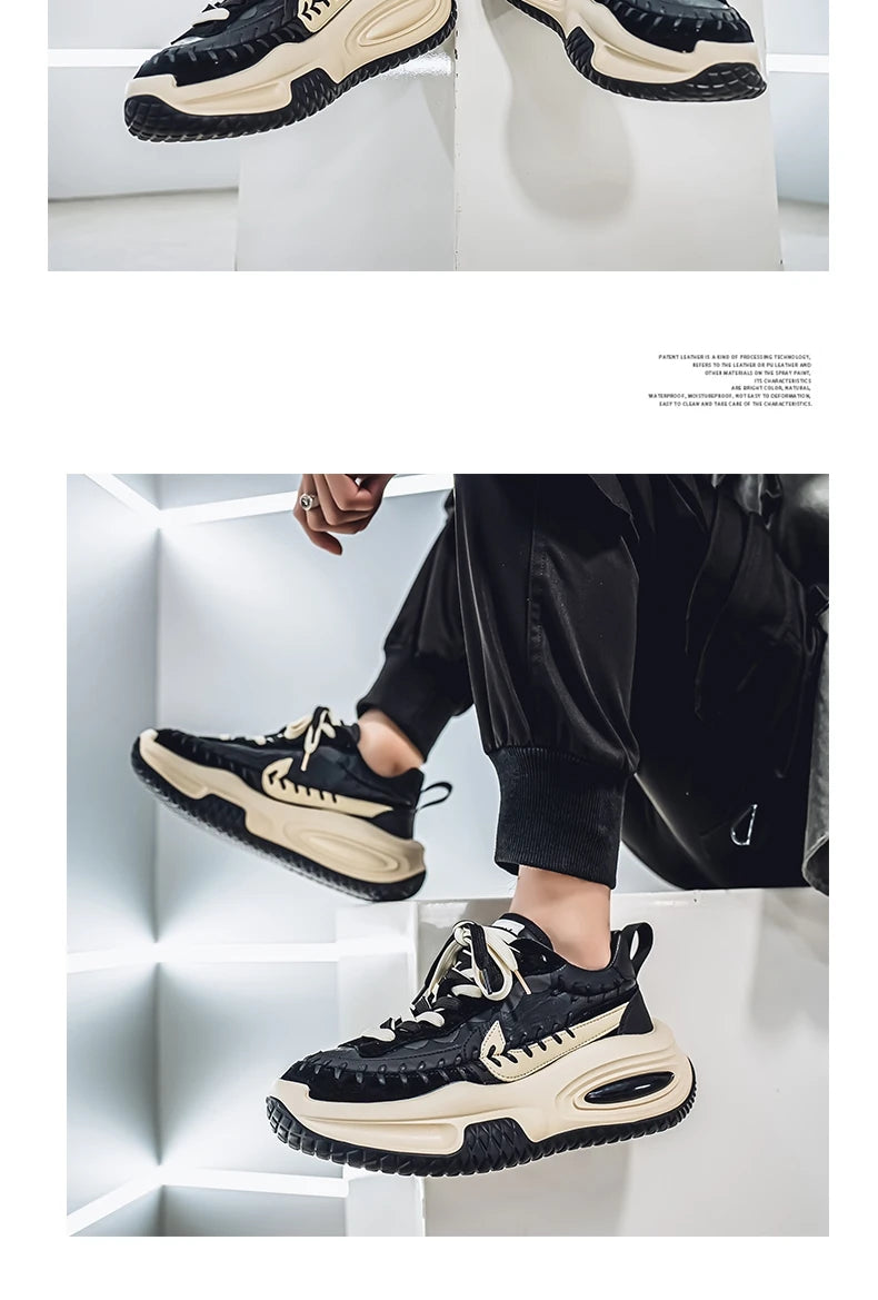 Men's Sneakers Thick Bottom Casual Sneaker Shoes for Men Wear-resistant Apring and Autumn Soft and Comfortable Fashion Non-Slip