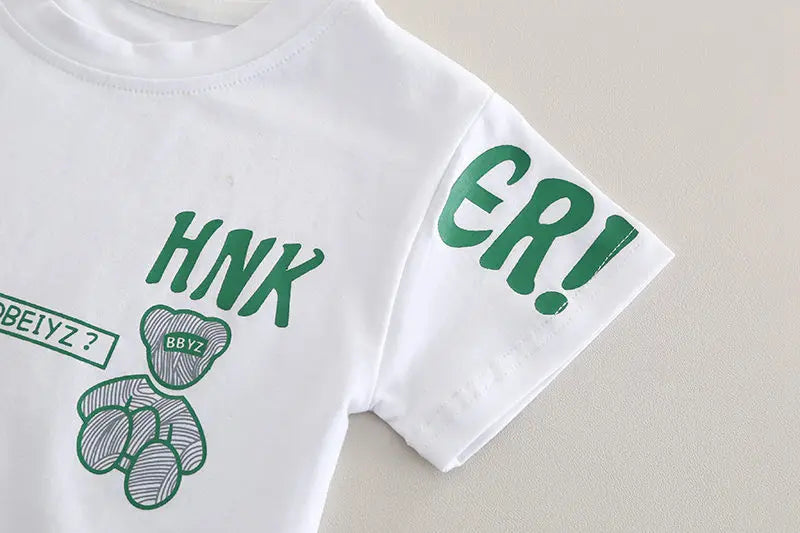 Summer Clothing Children Baby Girls Boys Clothes Short Sleeve Suit PrinteT Shirt Pants 2Pcs/Set Kid Leisure Costume 0-5 Years