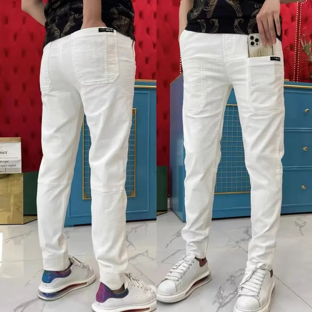Autumn Winter Male Trousers Loose Work Harem Formal Baggy Corduroy Men's Casual Pants Dress Low Price Stylish High Quality Sale