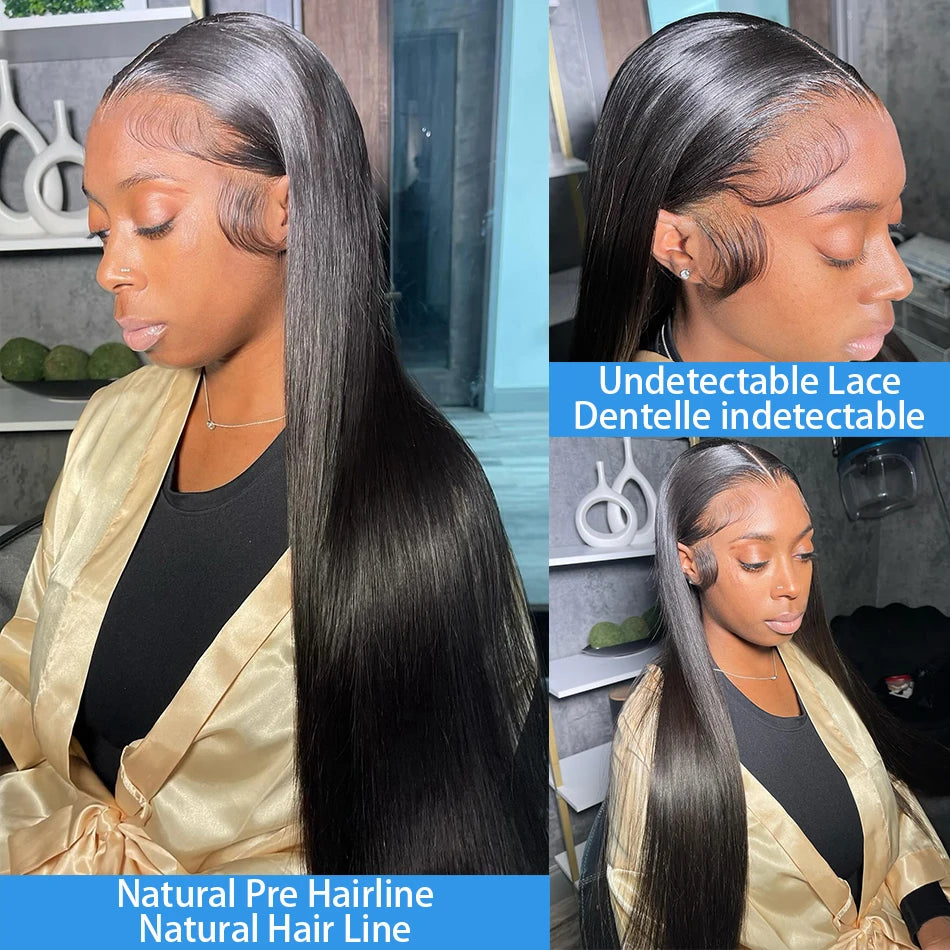200% 13x4 Bone Straight Lace Front Wigs Human Hair Brazilian Remy Transparent 13x6 HD Lace Frontal Wig 26 28 30 Inch Closure Wig