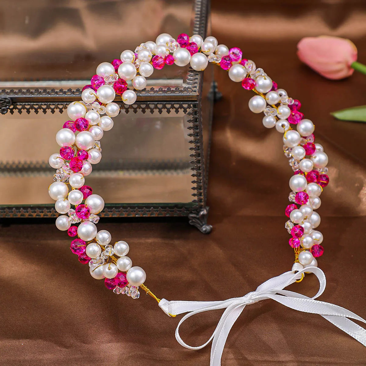 Bridal Wedding Headbands Full Pearl and Rhinestones Tiaras Hairbands For Women Bride Bridal Wedding Hair Accessories Jewelry