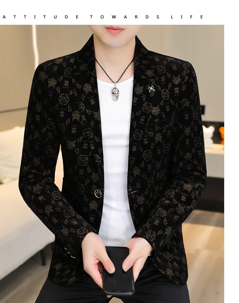 The Main Promotion of New Explosive New Suit Slim Single Suit Comfortable + Casual + Fashion Personality Coat Men's Clothing