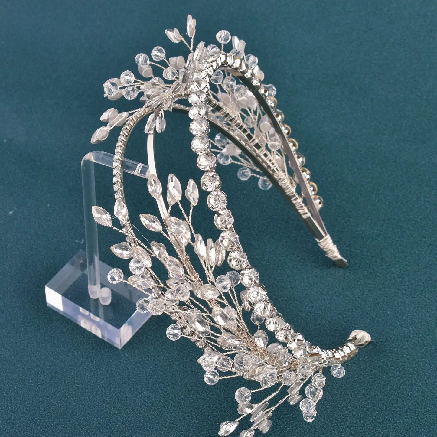 DZ023 Fashion Wedding Headpiece Crystal Pearl Hair Piece 2022 Bridal Tiara Dinner Party Headdress For Women Bride Headwear