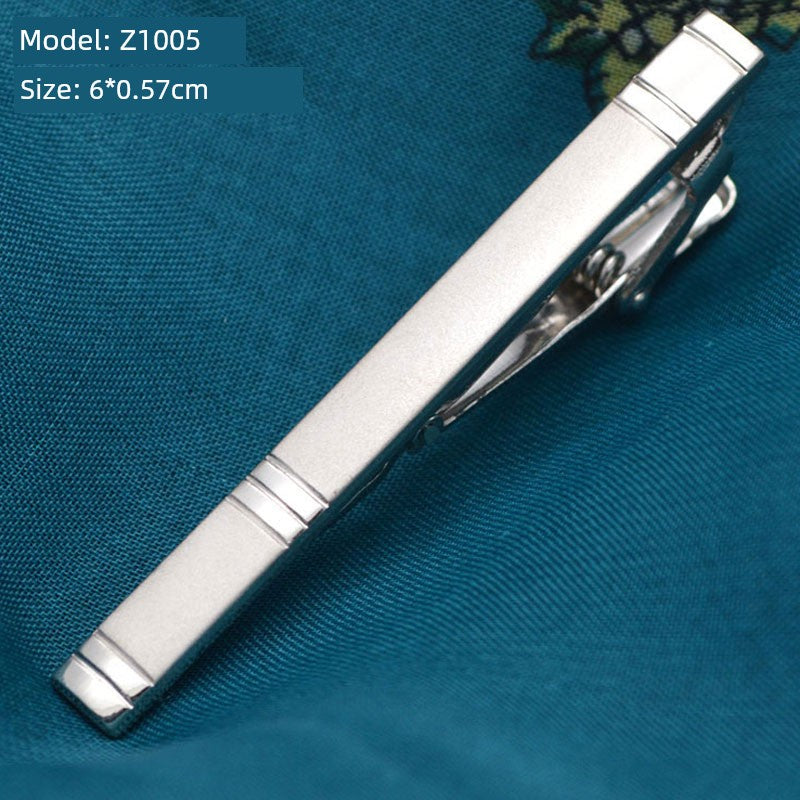 Tie Clip Male Minimalist Silver Fashion Formal Wear All-Match Tie Clip Sub Neckline Clip Laser Sculpture Laser Company Logo