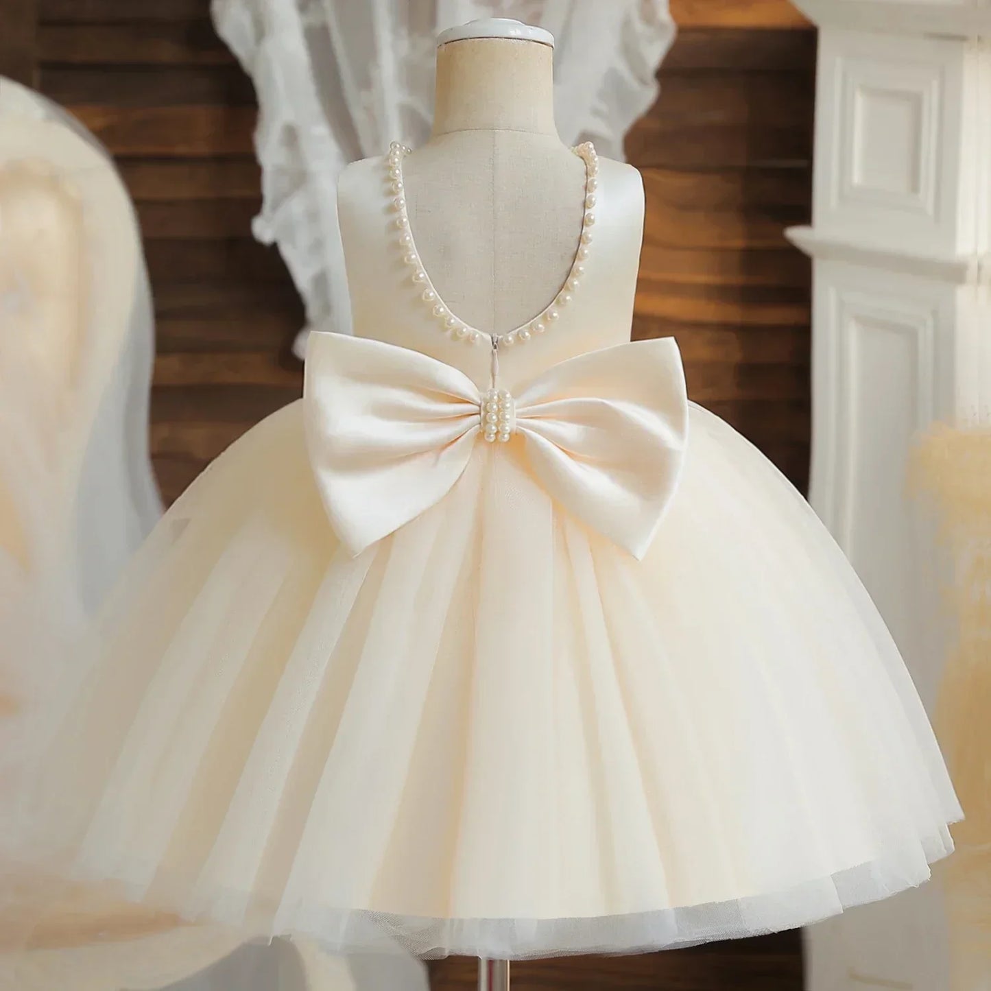 Baby Girls 1st Birthday Pink Princess Dress for Luxury Embroidery Costumes Kids Baptism Party Beading Clothes Toddler Dresses