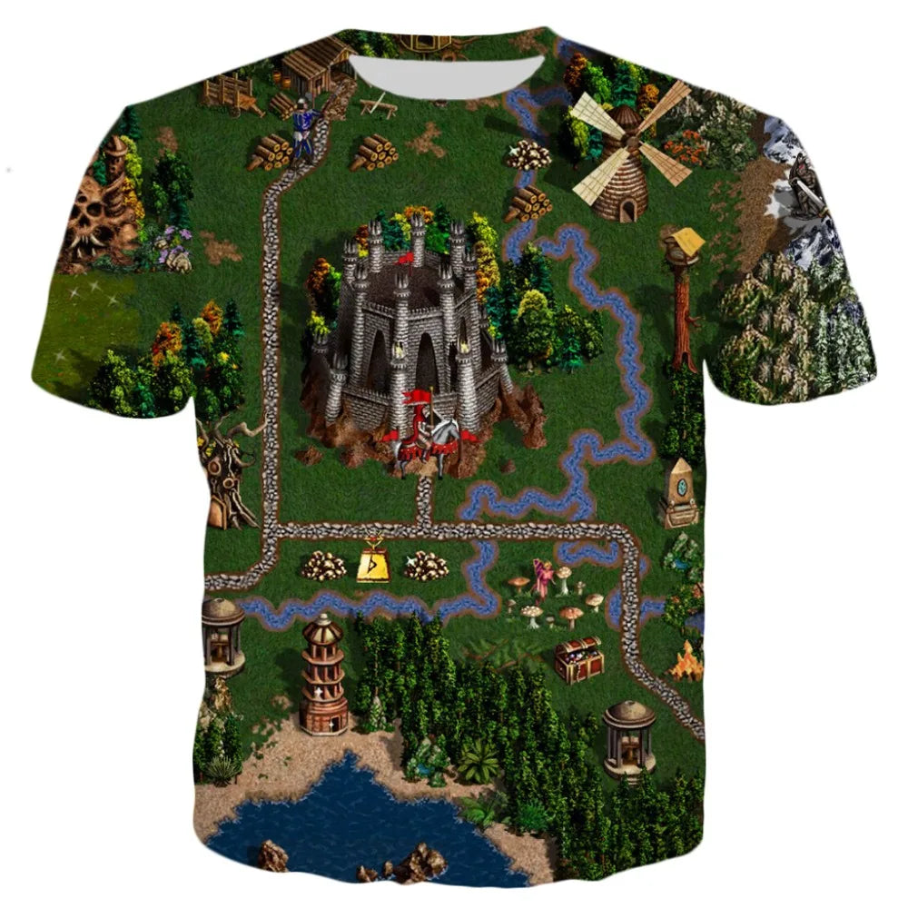 Personal Hero Might and Magic Game 3D HD Print Summer Boy T-shirt Fashionable Street Style Comfortable Oversized Short Sleeve