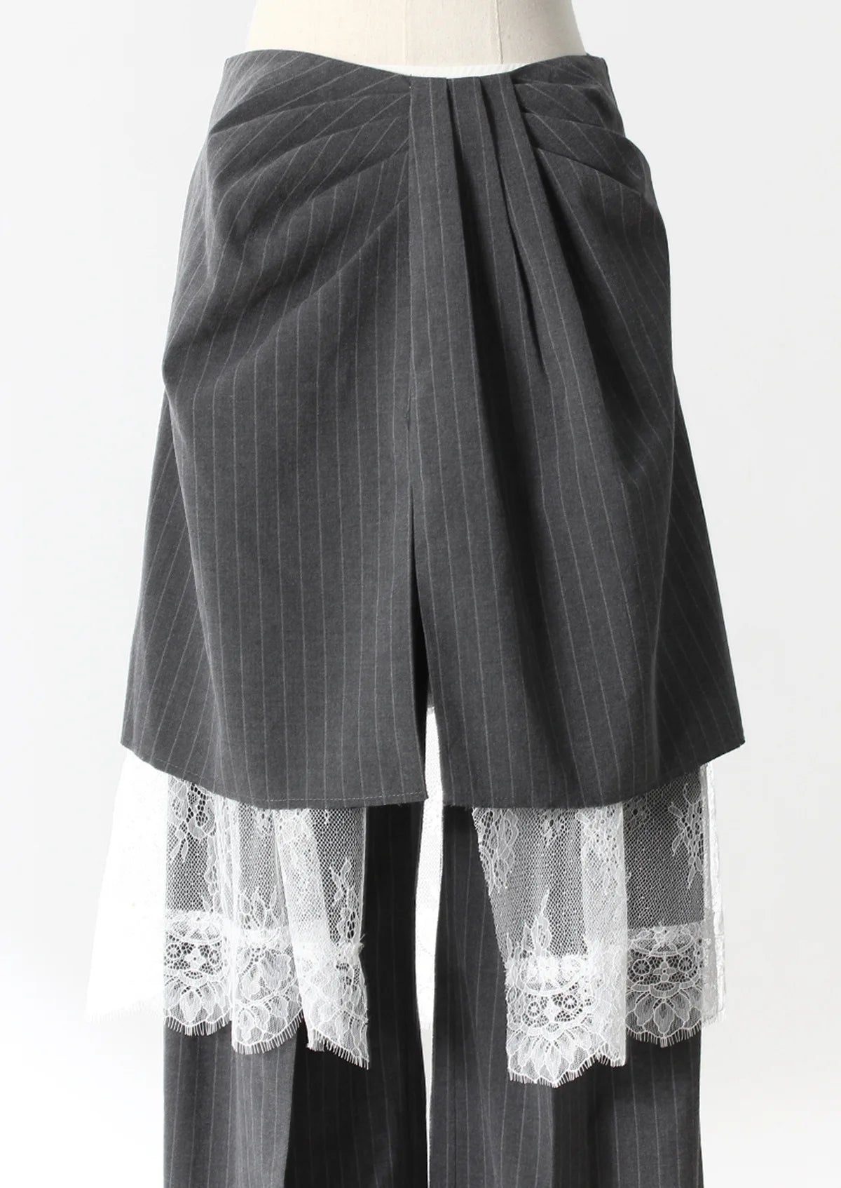 ZMEENNA Gray Stripe Patchwork Skirt Gauze Pants 2 Piece Sets For Women 2025 Spring Fashion Female New Elegant Pants ZM616