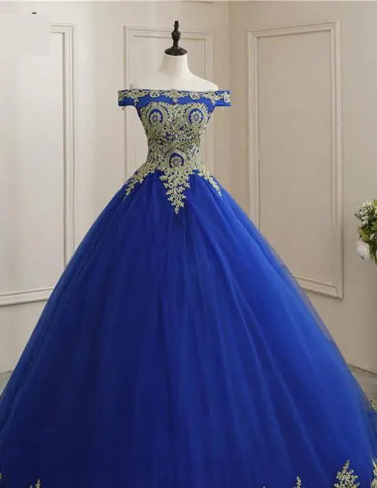 Quinceanera Dress 2024 New Luxury Boat Neck Party Prom Ball Gown Vintage Lace Vestidos Robe Vestidos Custom Made Customized