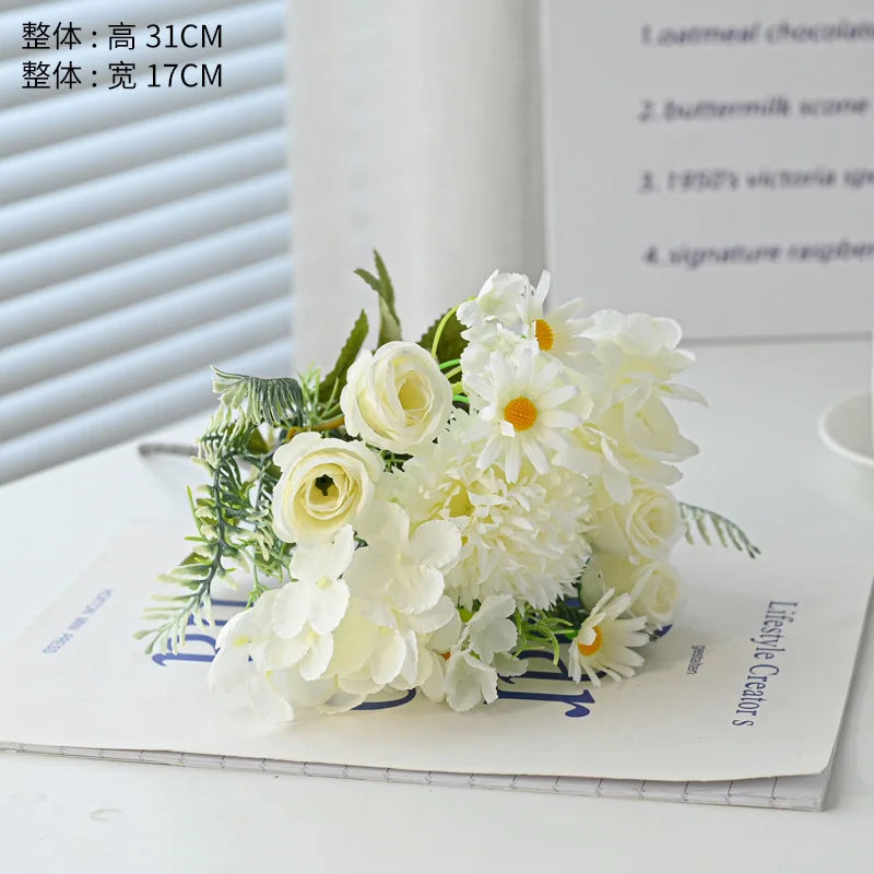Artificial Flowers Silk Peony For Vase Bride Bouquet Wedding Home Room Table Decoration Fake Floral Hydrangea Gifts