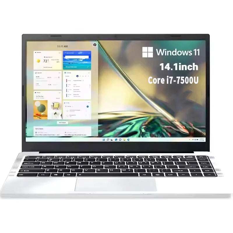 14.1 inch Laptop Computer Portable Windows 11 Pro Core i7-7500U Notebook 12GB RAM 1TB 2TB SSD Office Study Laptops