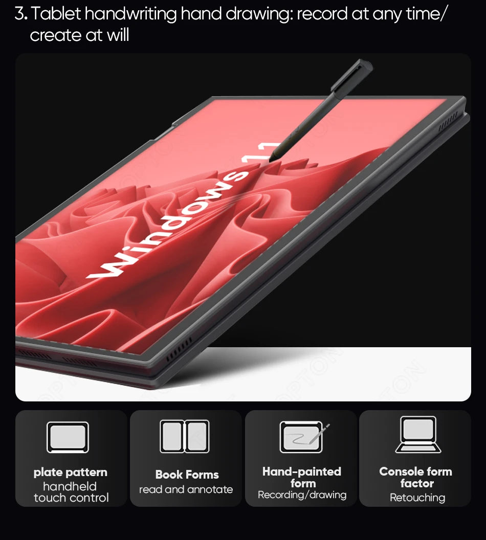 Topton L15 360° YOGA Laptop Intel N95 Dual 10.5 Inch IPS Touch Screen Windows 11 2 in 1 Tablet PC Notebook Office Mini Computer