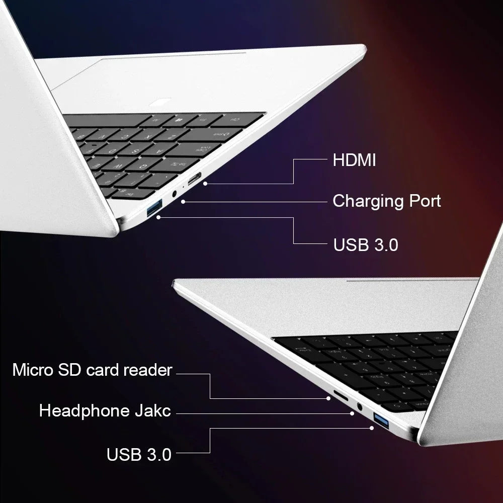QMDZ 15.6" Laptop Computer Intel Celeron N5095 Notebook PC 16GB 32GB Ram 128GB-2TB SSD Office Study PC Windows 11 1080P Laptops