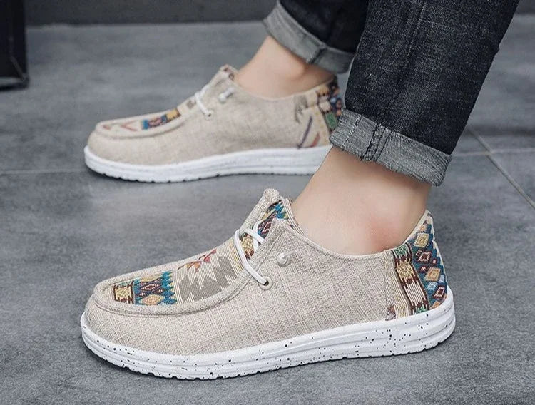 Sneakers Ethnic Style Wear to Work Men's Casual Shoes Round Toe Non Slip Male Shoe Fashion 2025 Luxury Sale Low Price Deals On