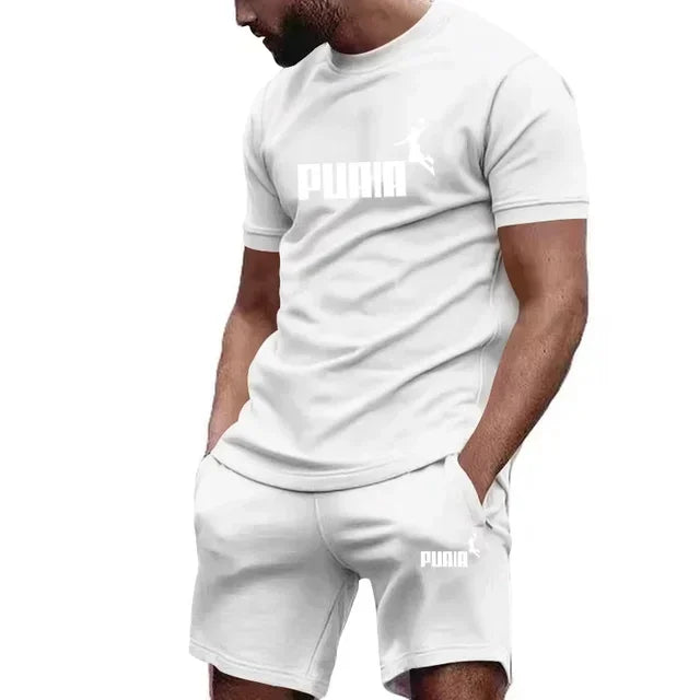 Summer Men's Sets Fashion Tracksuit Men Short Sleeve T Shirts+Sport Shorts Suit Men Casual Men Clothing Mens Joggers Sets S-4XL