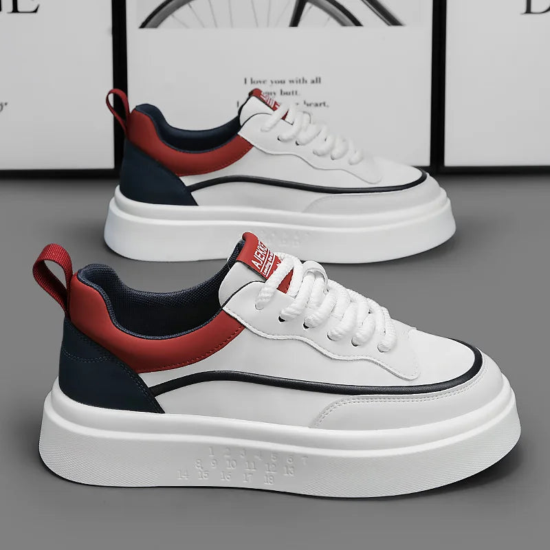 2025 New style fashionable and trendy white sneakers, versatile board shoes, thick-soled height-increasing casual men's shoes