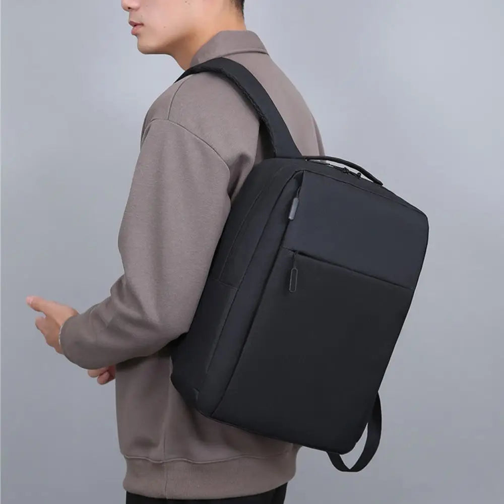 Trendy Oxford Cloth Versatile Backpack Black Grey Blue Red 15.6 inches School Student Backpack Washable Business Rucksack Unisex