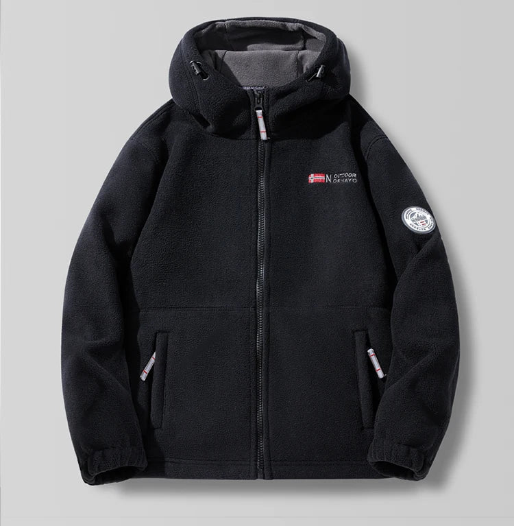 Men's Winter Jacket 2023 New Boxing mountain Fleece Hoodie Jackets Women's Fall Fashion Lamb Wool Long Sleeve Warm Coat For Men