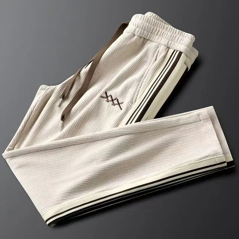 Autumn Winter warm sports Men Sets suit for men zipper stand-up collar cardigan jacket straight leg sweatpants two-piece set