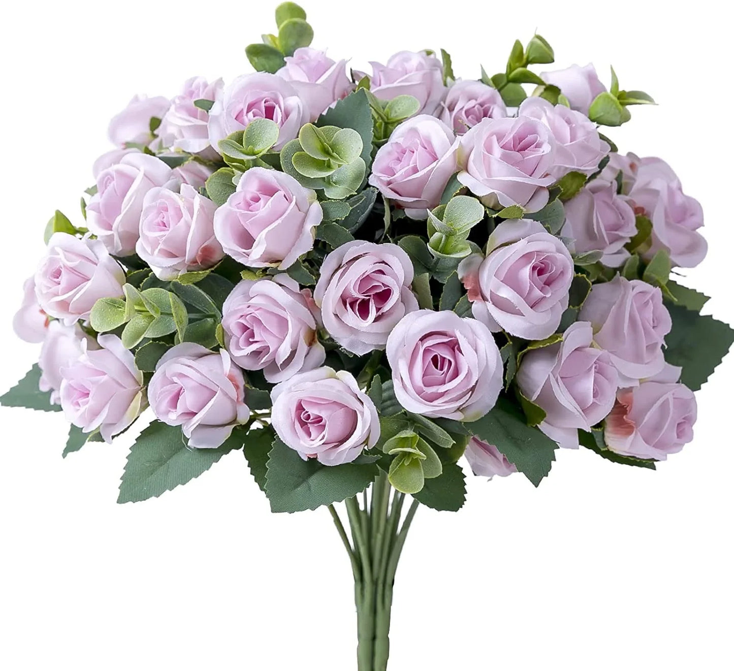 10 Heads Artificial Flower Silk Rose white Eucalyptus leaves Peony Bouquet Fake Flower for Wedding Table Party Vase Home Decor