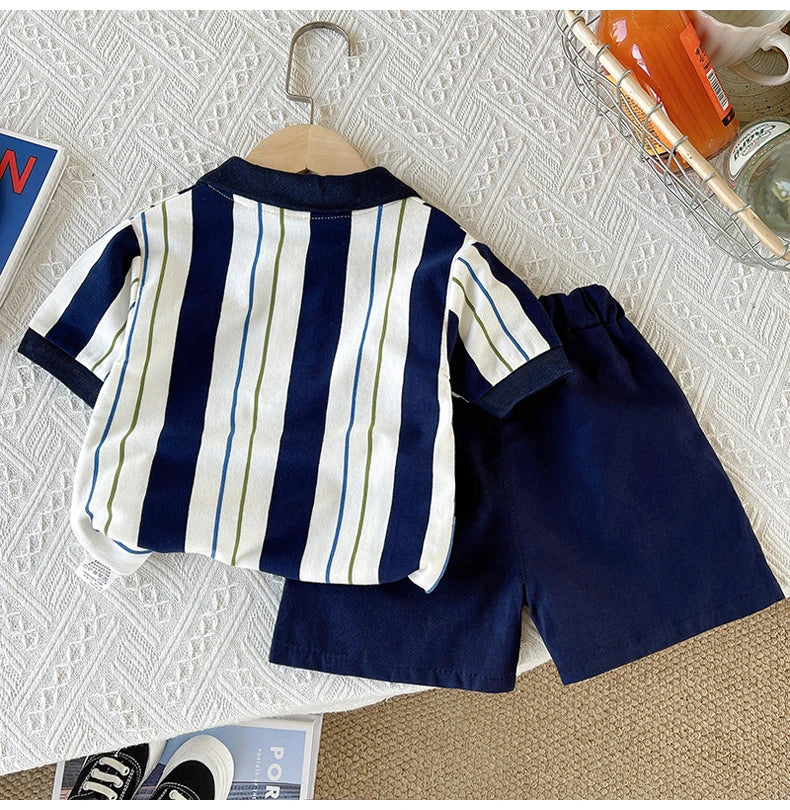 IENENS Summer Solid Color Clothes Sets Short Sleeves Tops + Shorts Baby Toddler Clothing Suits 1 2 3 4 Years Kids Outfits