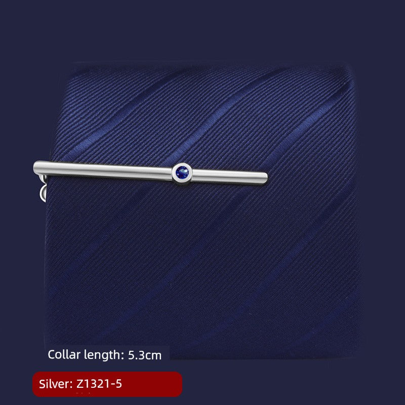 Tie Clip Male Minimalist Silver Fashion Formal Wear All-Match Tie Clip Sub Neckline Clip Laser Sculpture Laser Company Logo
