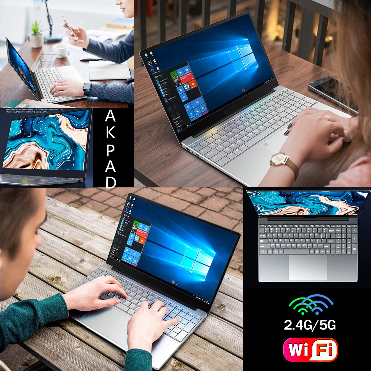 Notebook 15.6 inch Laptop Windows 11 Pro 1920*1080 Cheap Portable Intel Laptop 16G RAM 128GB/256GB/512GB/1TB SSD HDMI Port